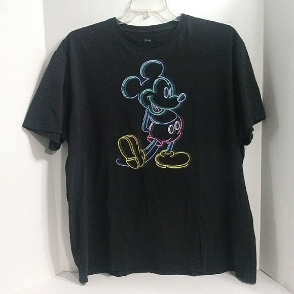 Disney Other - Disney Mickey Mouse Black & Neon Men's Graphic T-Shirt *GUC*